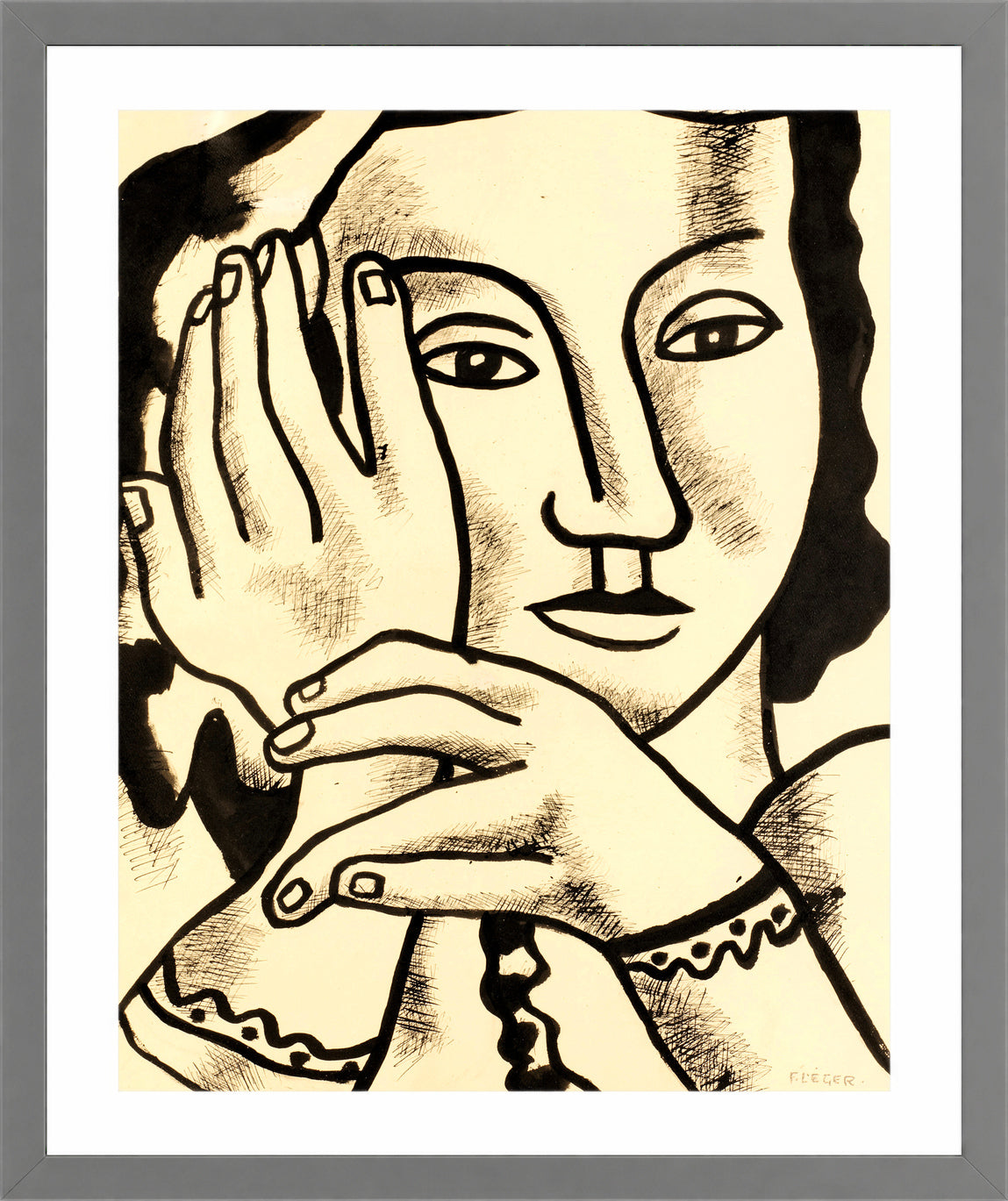 Fernand Léger, Nadia — light grey frame
