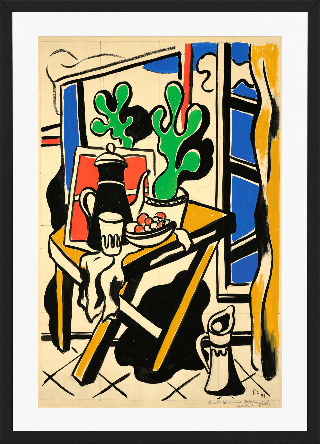 Fernand Léger, Nature morte dans la cuisine — black frame