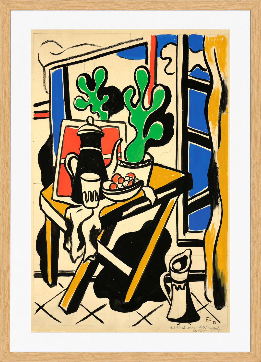 Fernand Léger, Nature morte dans la cuisine — oak frame