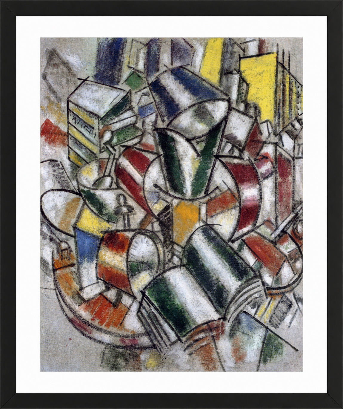 Fernand Leger Print, Nature morte (Still life) in a black frame