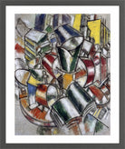 Fernand Leger Print, Nature morte (Still life) in a dark grey frame
