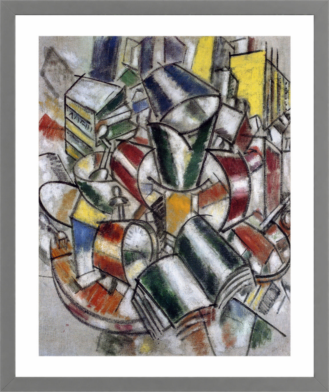 Fernand Leger Print, Nature morte (Still life) in a light grey frame