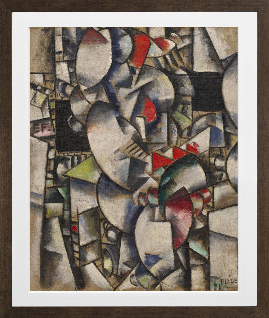 Fernand Leger Print, Nude Model in the Studio (Le modèle nu dans l'atelier) in a brown frame