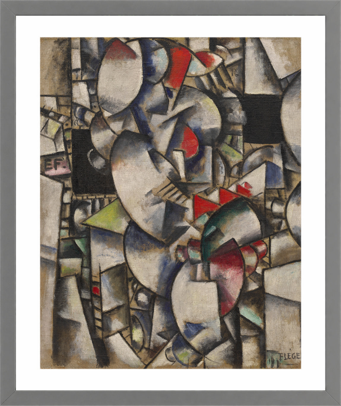 Fernand Leger Print, Nude Model in the Studio (Le modèle nu dans l'atelier) in a light grey frame