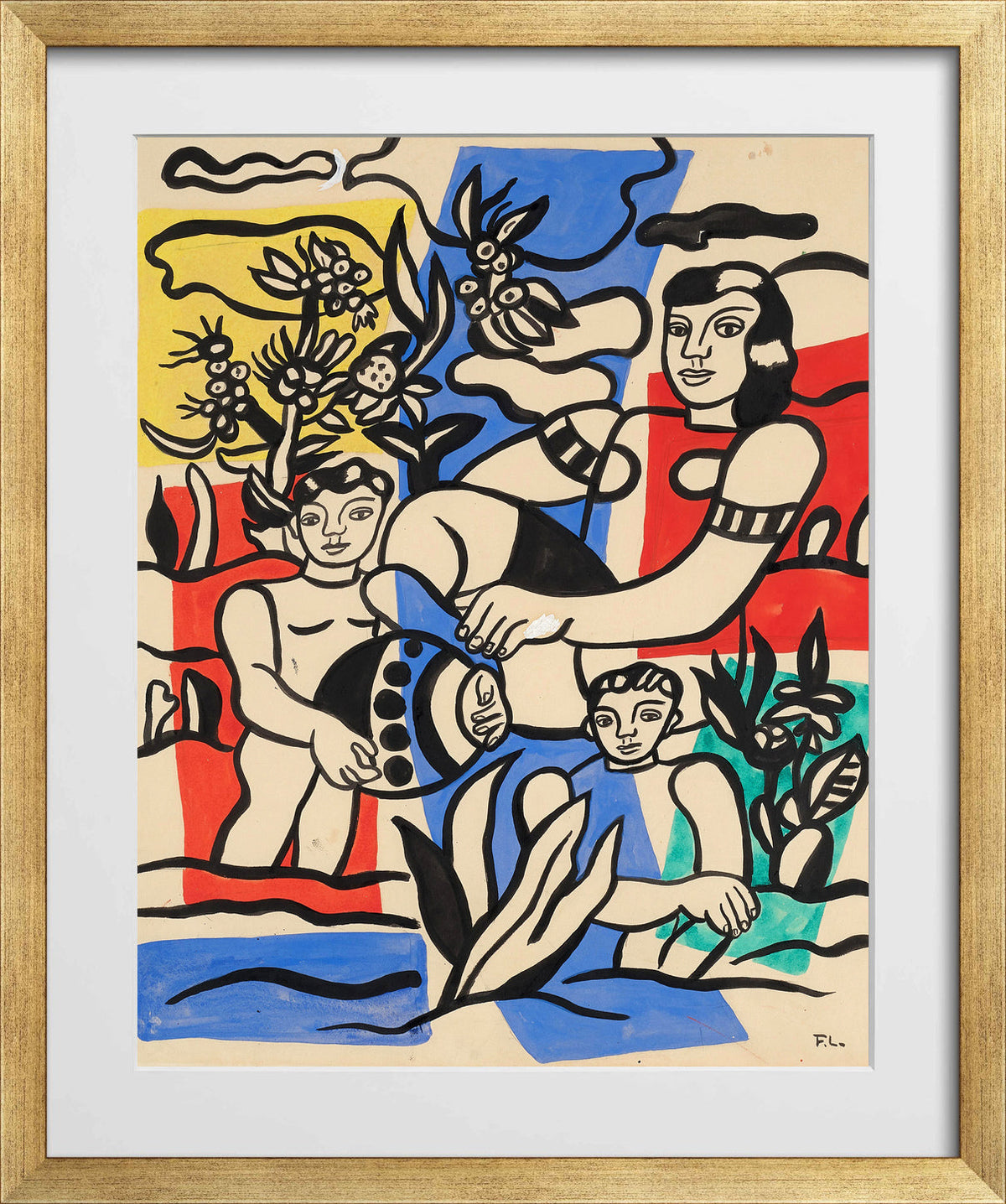 Fernand Léger, Partie de campagne — gold frame