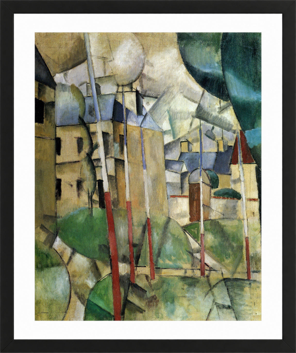 Fernand Leger Print, Paysage (Landscape) in a black frame