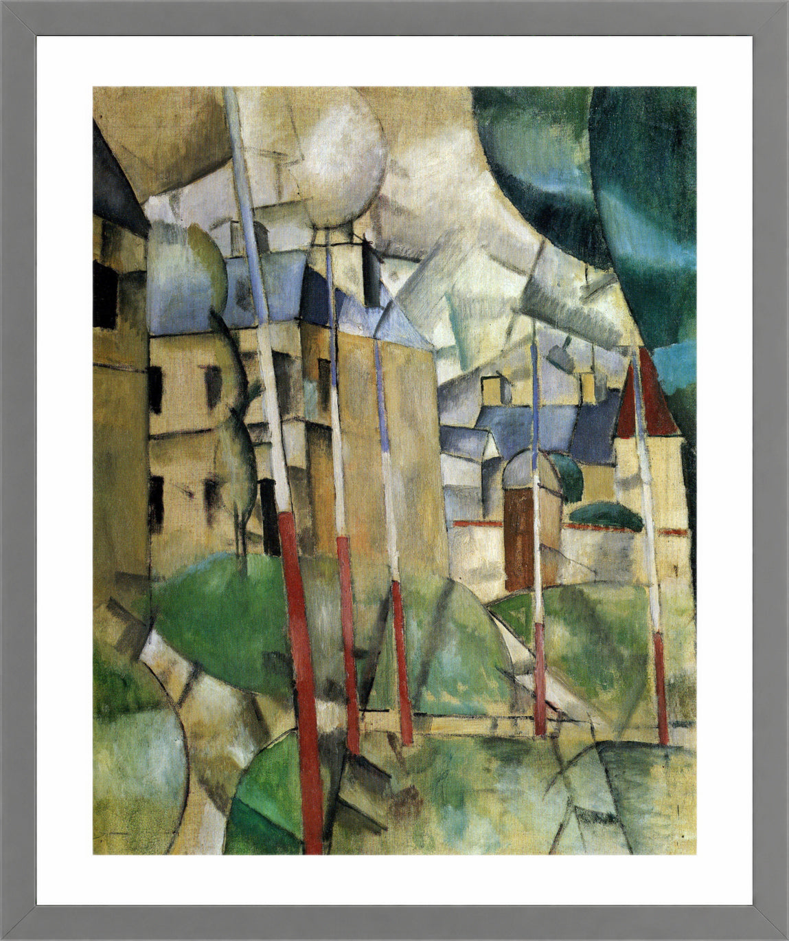 Fernand Leger Print, Paysage (Landscape) in a light grey frame