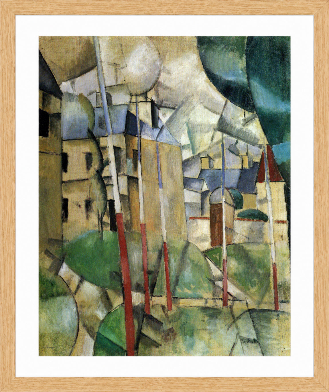 Fernand Leger Print, Paysage (Landscape) in an oak frame