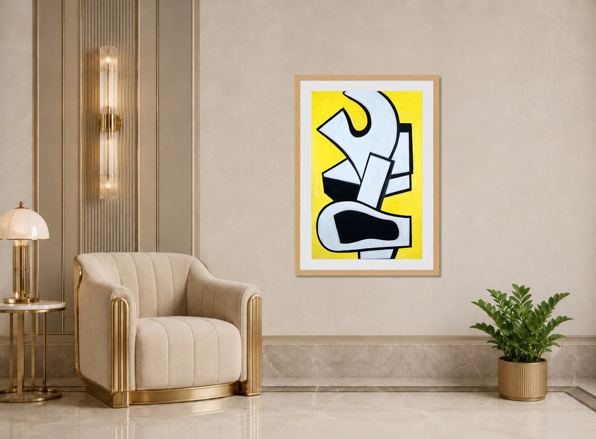 Fernand Léger, Peinture murale sur fond jaune — art deco roomset