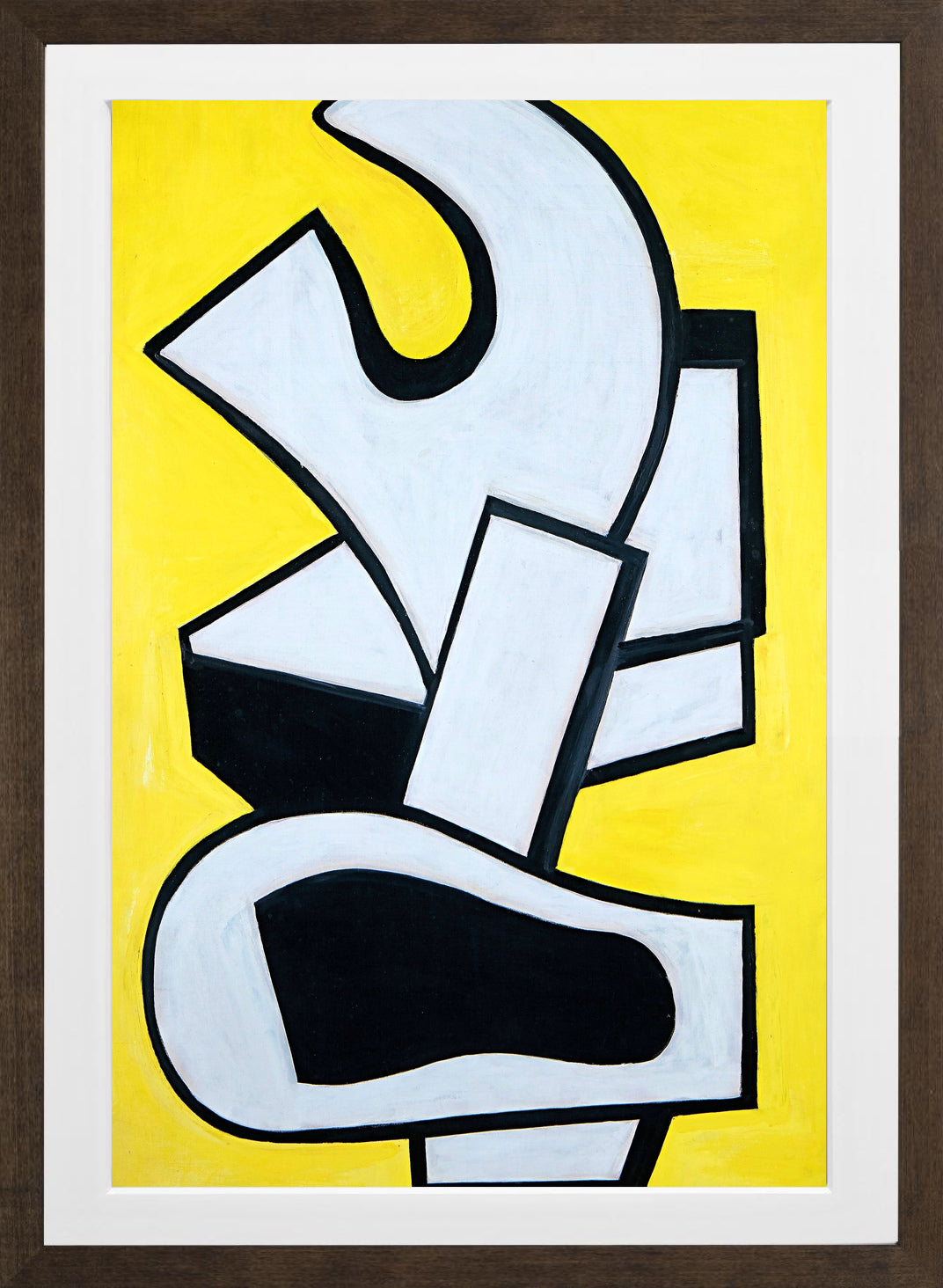 Fernand Léger, Peinture murale sur fond jaune — brown frame