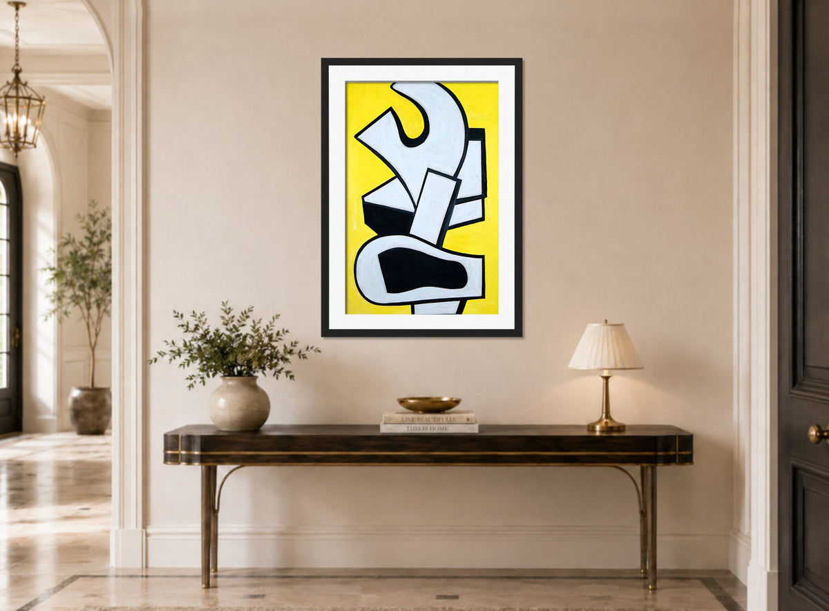 Fernand Léger, Peinture murale sur fond jaune — hallway