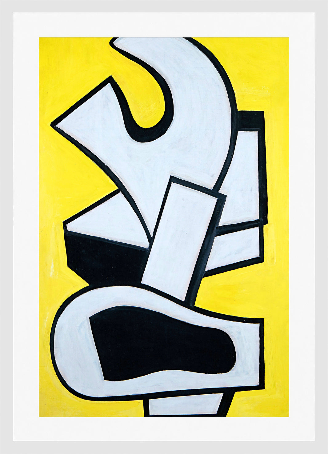 Fernand Léger, Peinture murale sur fond jaune — white frame
