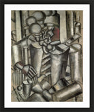 Fernand Leger Print, Soldier with a pipe (Le Soldat à la Pipe) in a black frame