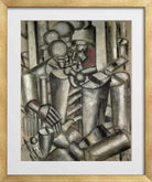 Fernand Leger Print, Soldier with a pipe (Le Soldat à la Pipe) in a gold frame