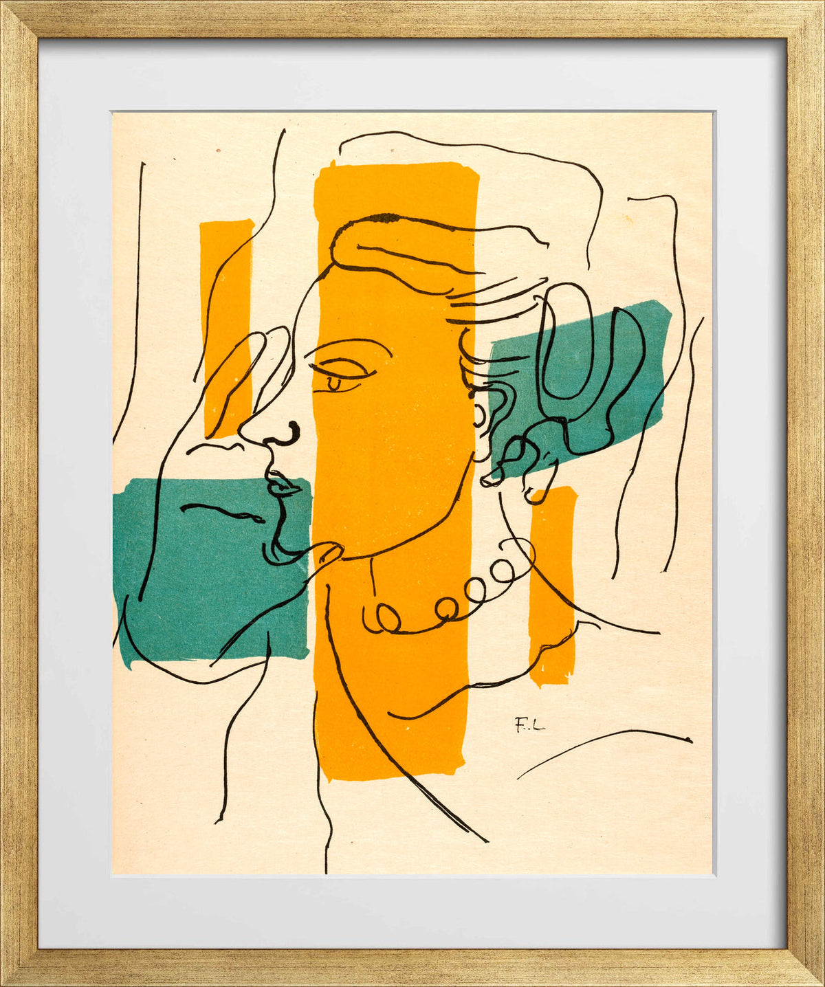 Fernand Léger, Source entière II — gold frame