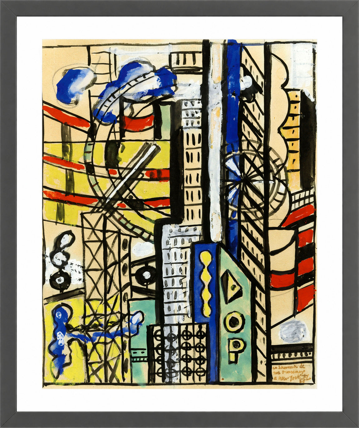 Fernand Léger, Souvenir de New York — dark grey frame