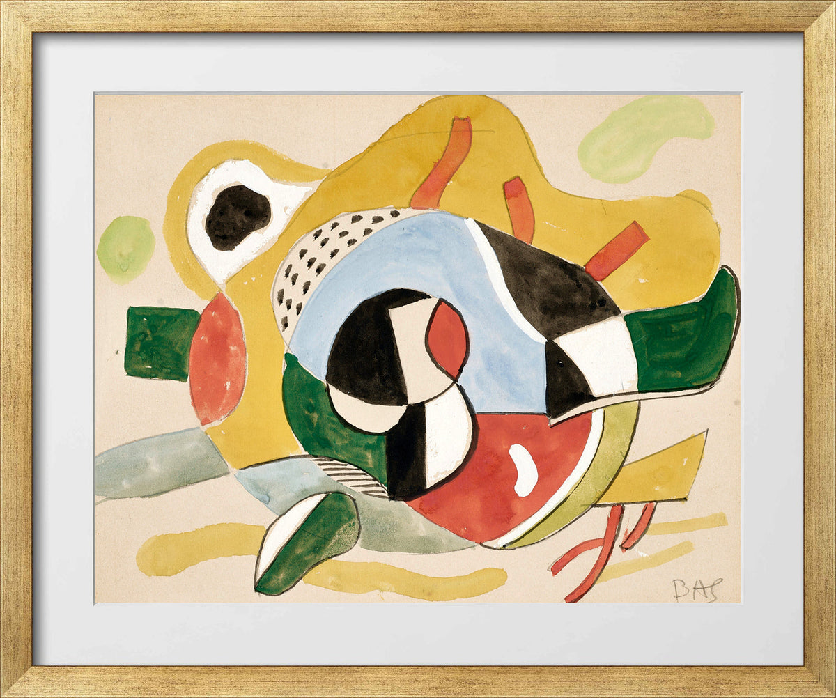 Fernand Léger, Study for the Rockefeller Stairway Mural Commission — gold frame