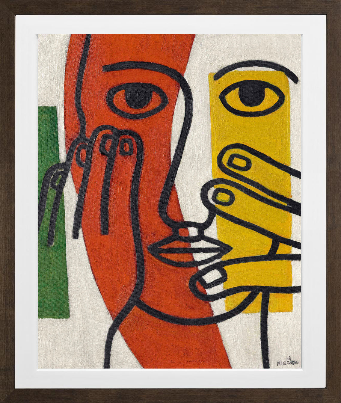 Fernand Léger, Tête de femme (Figure II) — brown frame