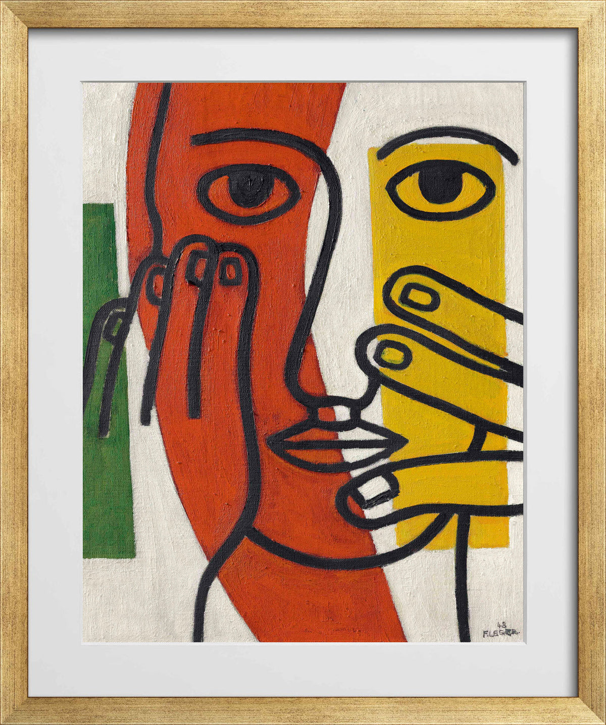 Fernand Léger, Tête de femme (Figure II) — gold frame
