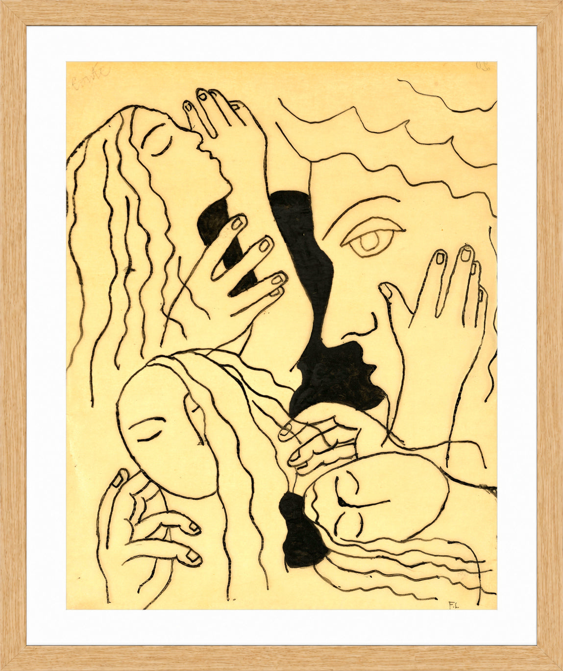Fernand Léger, Têtes et mains — oak frame