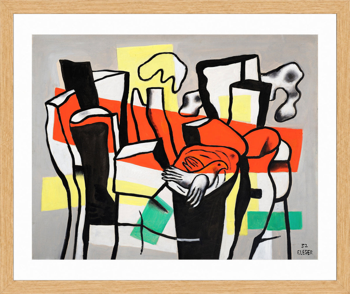 Fernand Léger, Un Oiseau devant les troncs d’arbres — oak frame