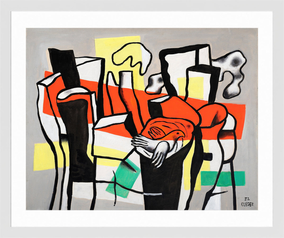 Fernand Léger, Un Oiseau devant les troncs d’arbres — white frame