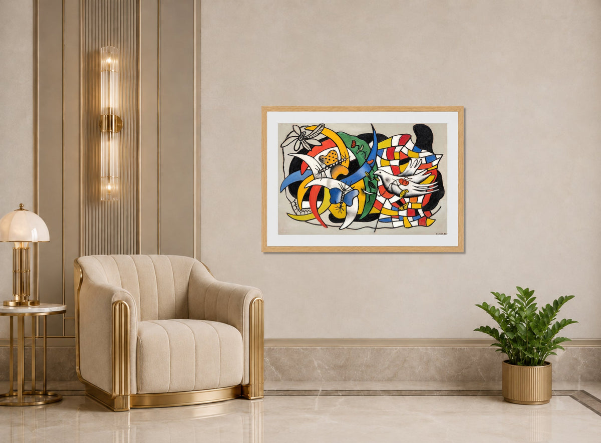 Fernand Léger, Un Oiseau et deux papillons (La Journée d’été) — art deco roomset