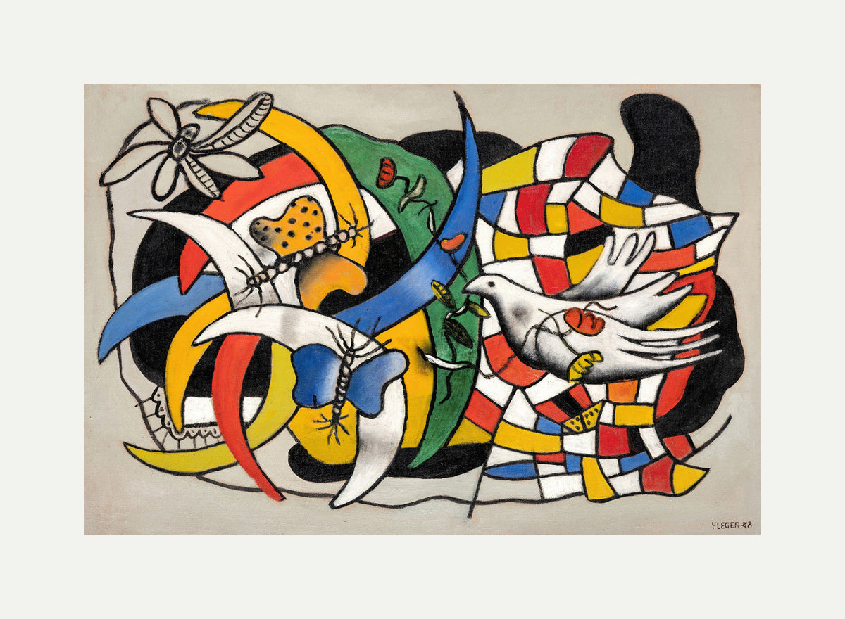Fernand Léger, Un Oiseau et deux papillons (La Journée d’été) — rolled canvas