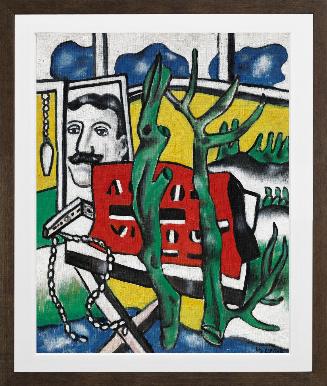 Fernand Léger, Une figure dans un paysage — brown frame