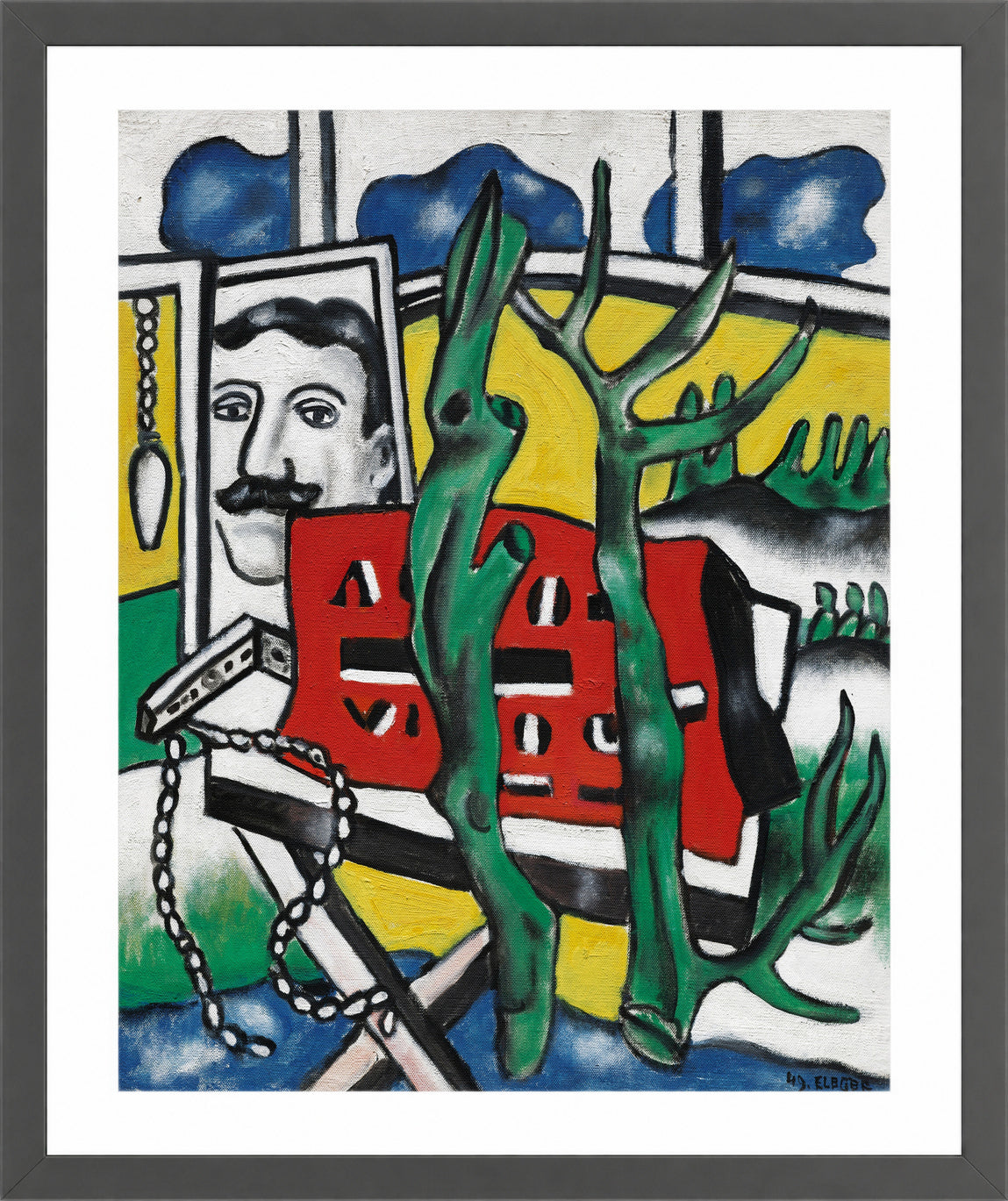 Fernand Léger, Une figure dans un paysage — dark grey frame