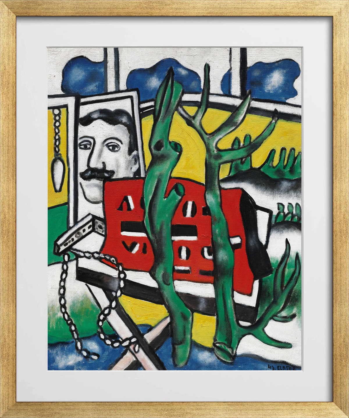 Fernand Léger, Une figure dans un paysage — gold frame