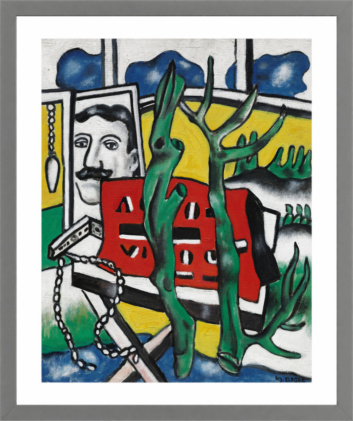 Fernand Léger, Une figure dans un paysage — light grey frame