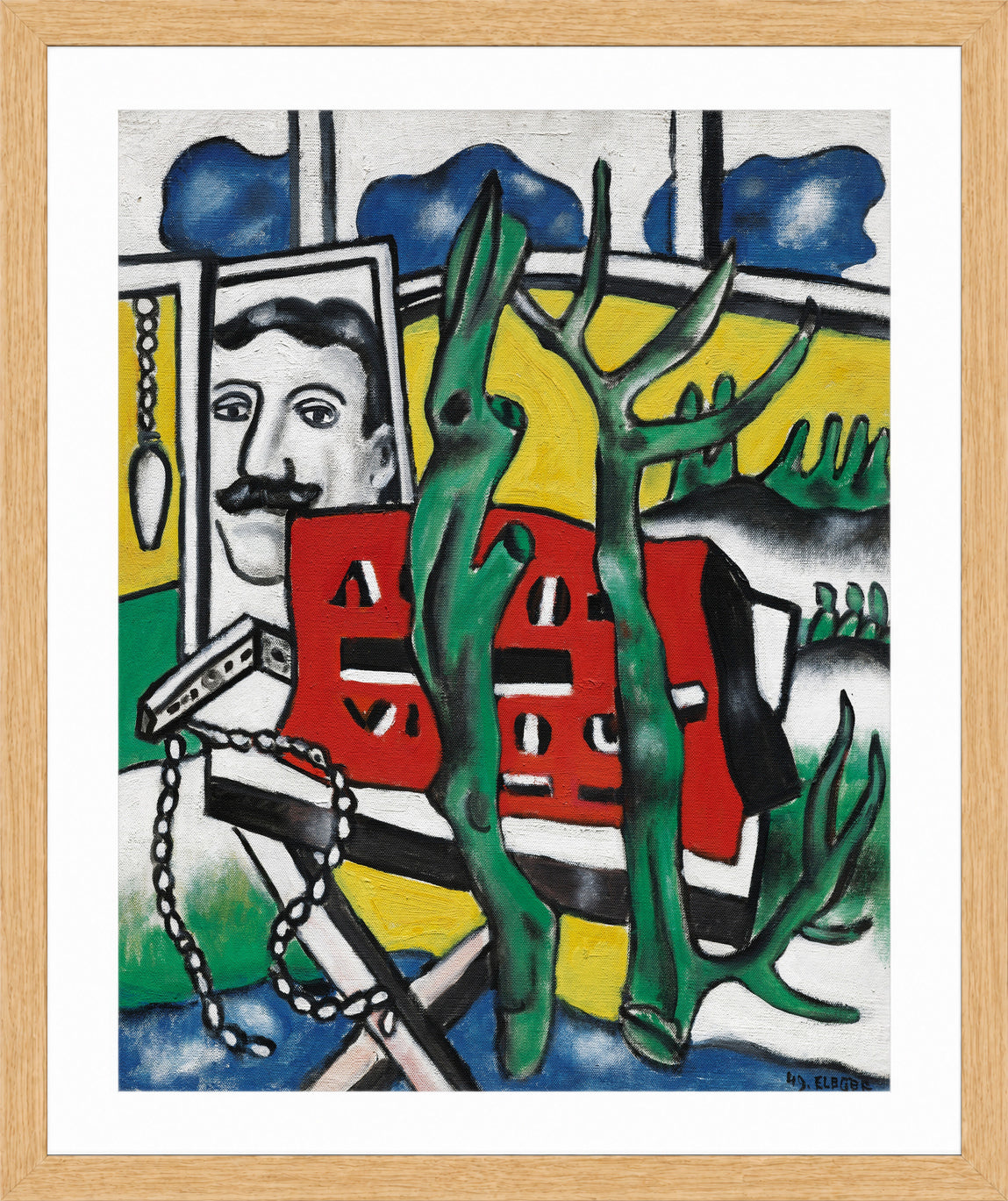 Fernand Léger, Une figure dans un paysage — oak frame