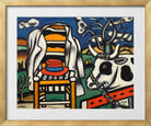 Fernand Léger, Une vache et un chapeau rouge — gold frame