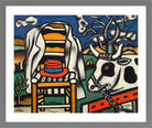 Fernand Léger, Une vache et un chapeau rouge — light grey frame
