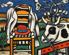Fernand Léger, Une vache et un chapeau rouge — unframed