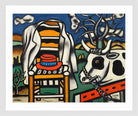 Fernand Léger, Une vache et un chapeau rouge — white frame