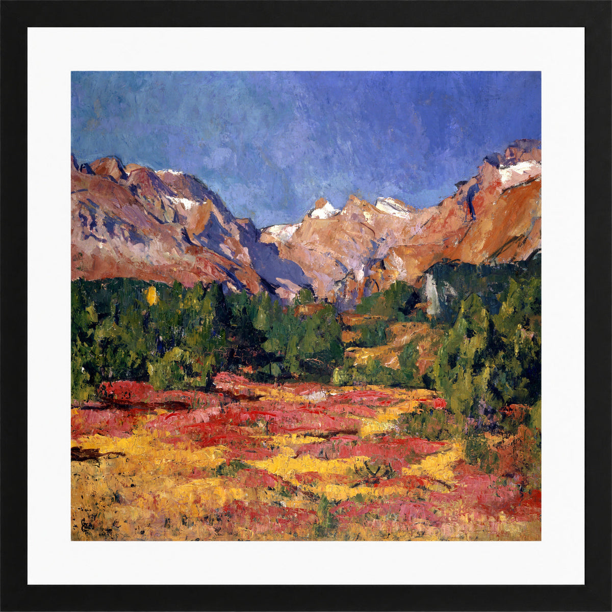 Giovanni Giacometti, Autumn Landscape (Maroz Valley with Piz Duan and Gletscherhorn) (1927) — black frame