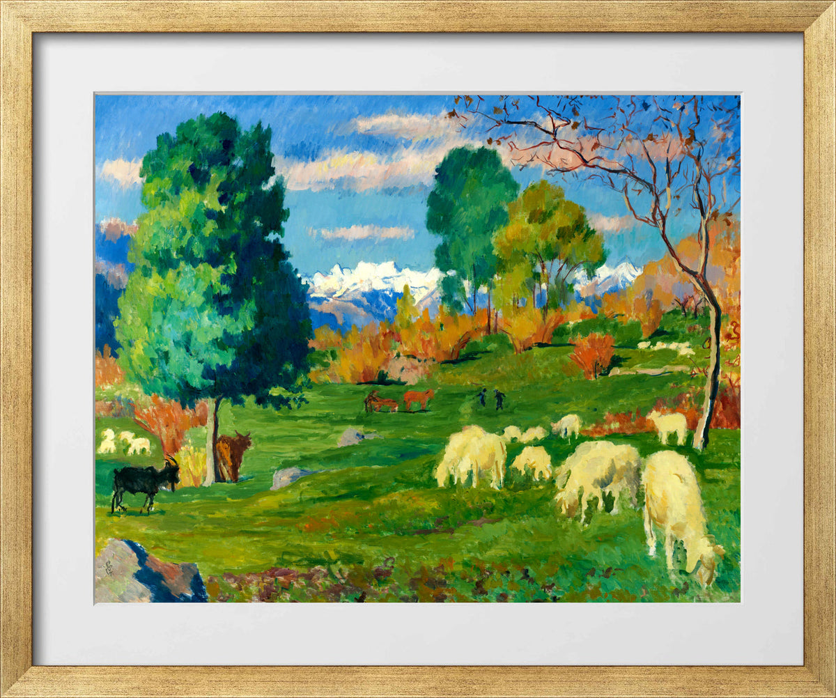 Giovanni Giacometti, Autumnal Landscape (1932) — gold frame