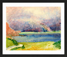 Giovanni Giacometti, Blick von Maloja auf den Silsersee mit Regenbogen — black frame