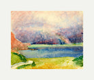 Giovanni Giacometti, Blick von Maloja auf den Silsersee mit Regenbogen — rolled canvas