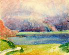 Giovanni Giacometti, Blick von Maloja auf den Silsersee mit Regenbogen — unframed