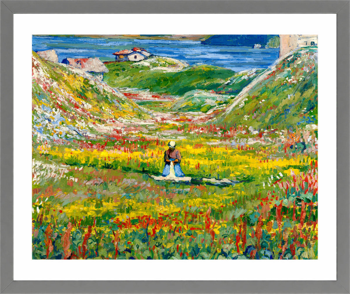 Giovanni Giacometti, Blooming Valley (1912–1924) — light grey frame