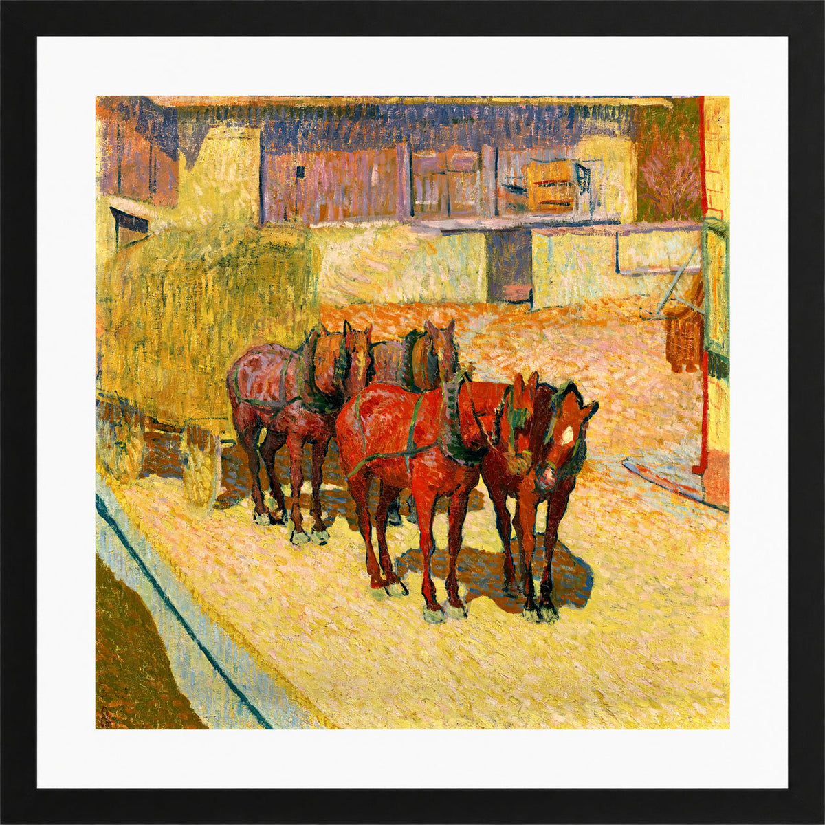 Giovanni Giacometti, Cavalli al sole — black frame