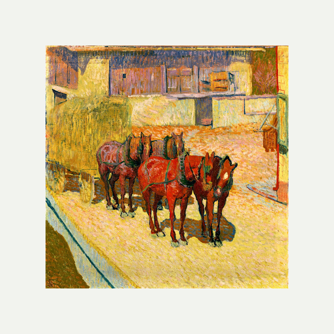 Giovanni Giacometti, Cavalli al sole — rolled canvas