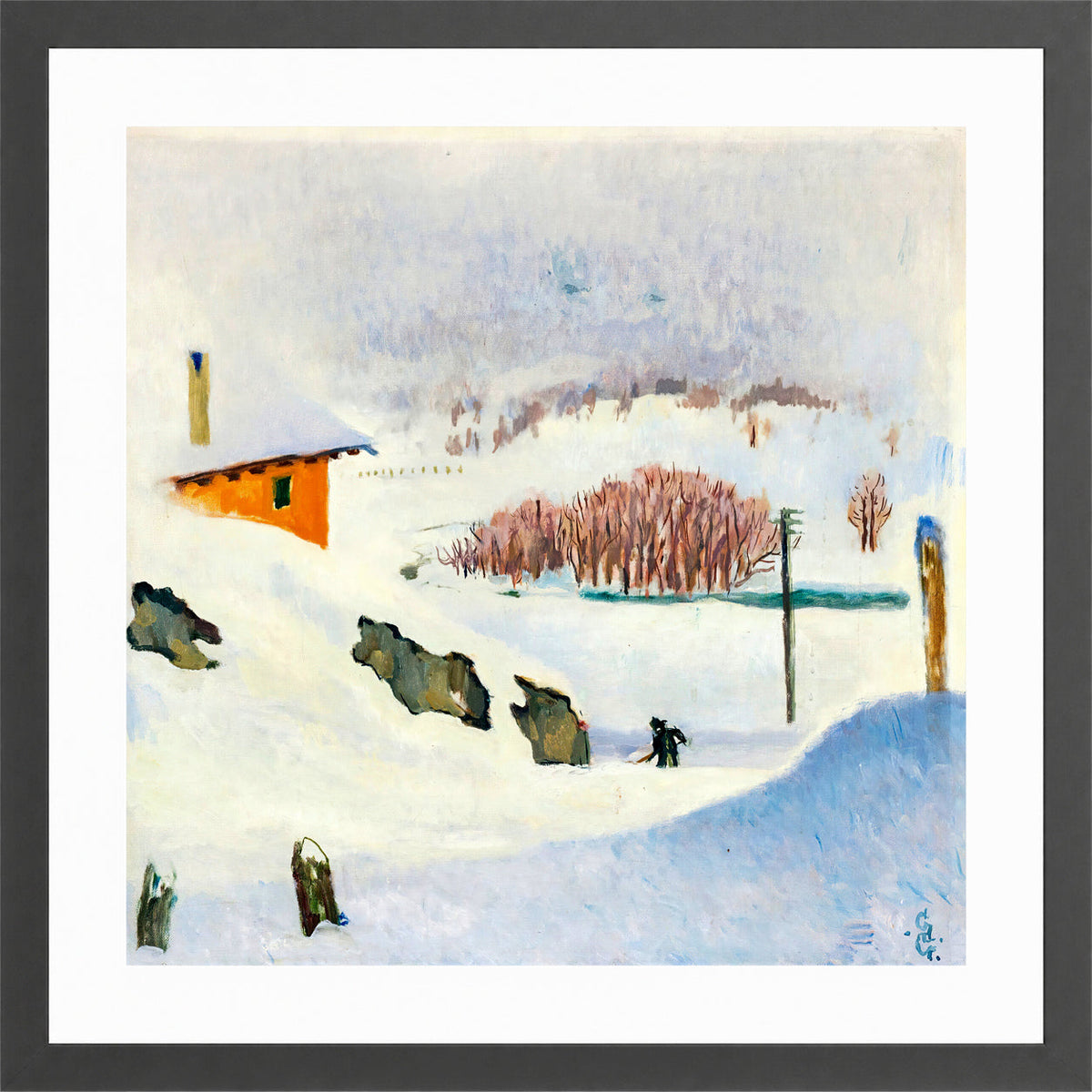 Giovanni Giacometti, Inverno (1932) — dark grey frame