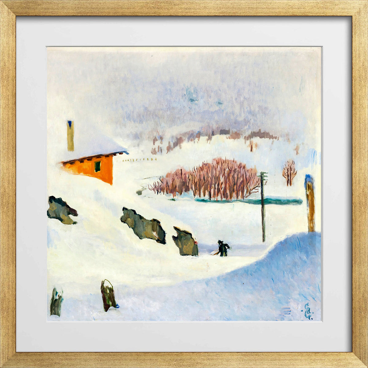 Giovanni Giacometti, Inverno (1932) — gold frame