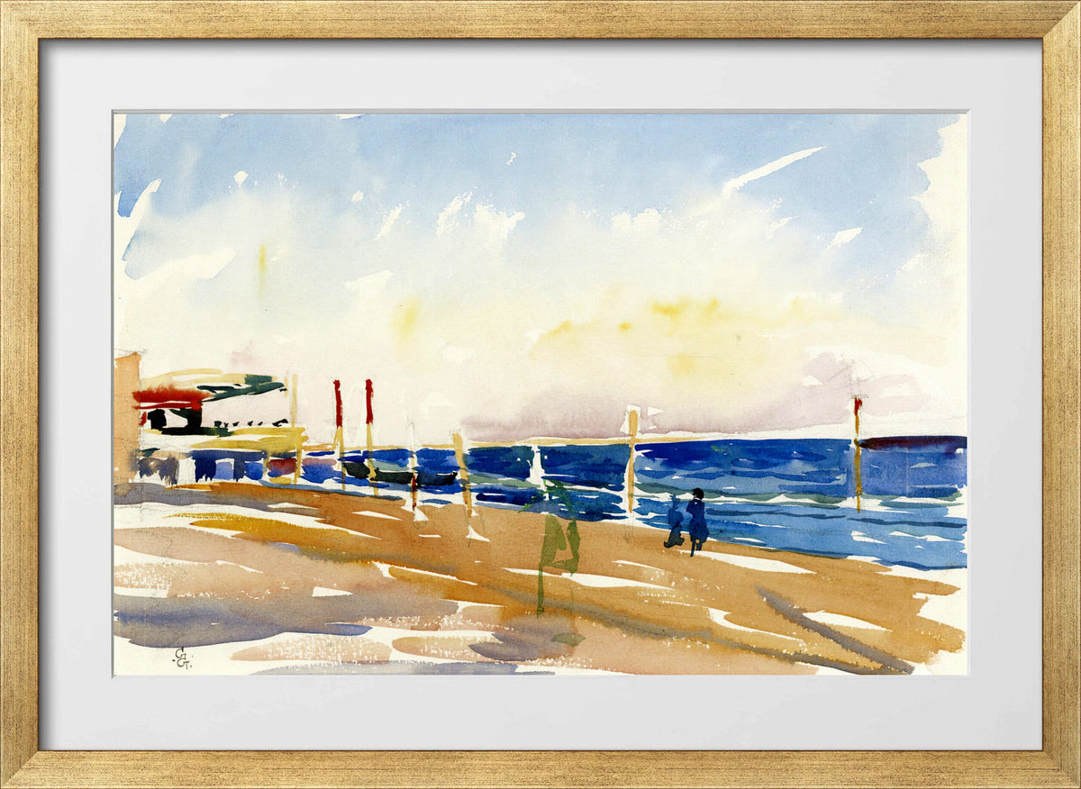Giovanni Giacometti, Lido of Venice — gold frame