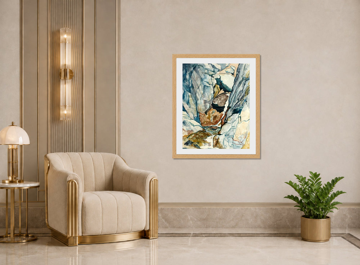 Giovanni Giacometti, Mountain Gorge with Waterfall — art deco roomset