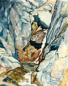 Giovanni Giacometti, Mountain Gorge with Waterfall — unframed